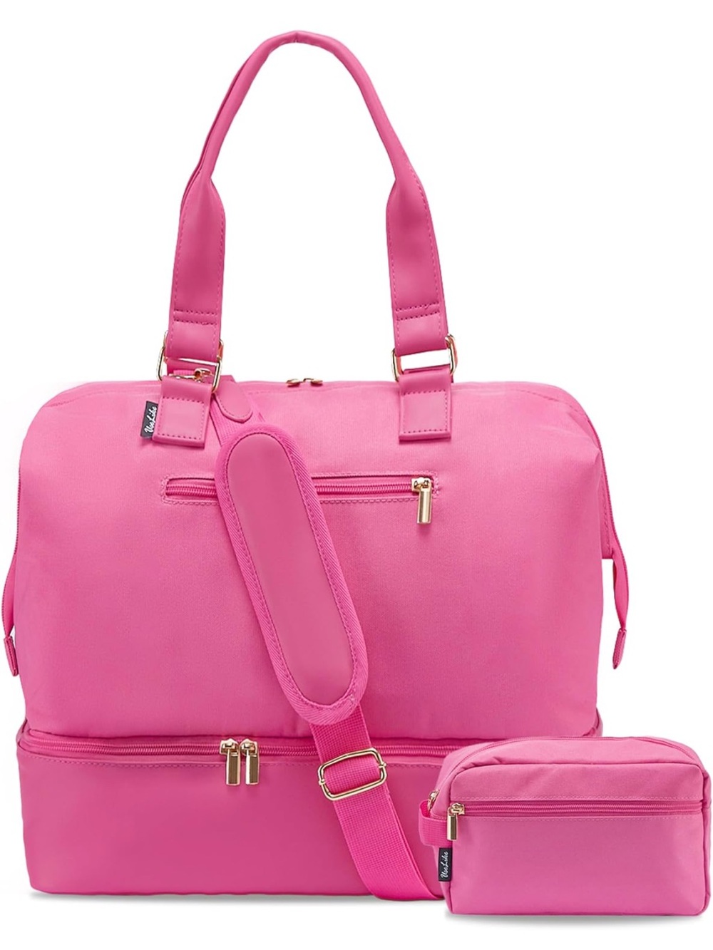 Women's Pink Weekender Bag with Pouch